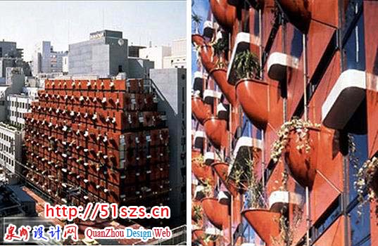 大阪的建筑外立面垂直花园Gaetano Pesce