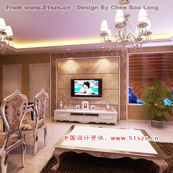 河南焦作紫荆公馆样板房电视背景墙效果图