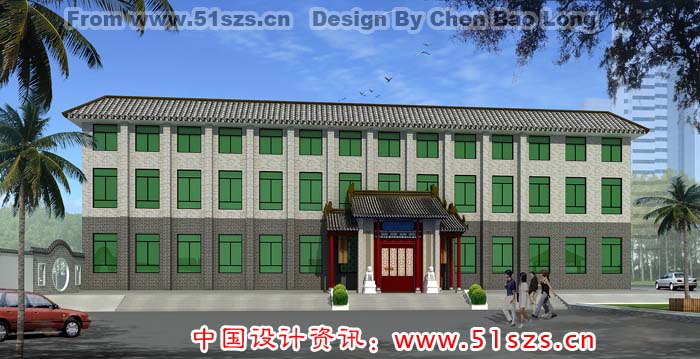 教学楼效果图、门面设计